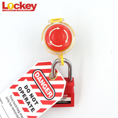 สวิตช์ไฟฟ้าของ Lockey Lockout โปร่งใสปลอดภัยปุ่มหยุดฉุกเฉิน
